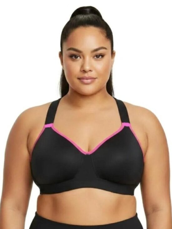 Unbranded Other - Women's Plus Size Activewear Workout Sports Bra Black/Pink Size 1X